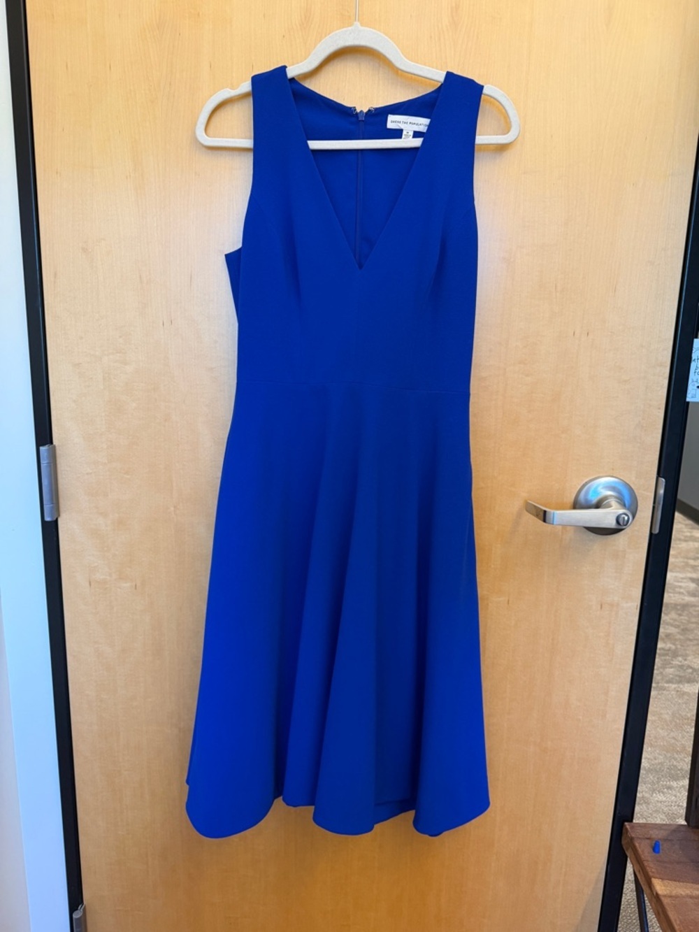 Dress the Population Catalina Fit & Flare Cocktail Dress electric blue size Med - Picture 4 of 12